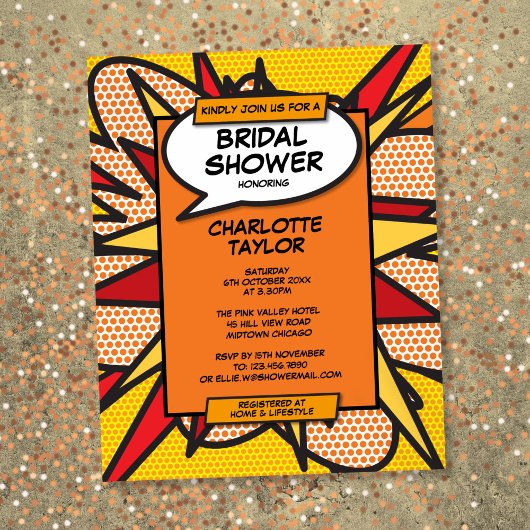 Budget Fun Brautparty Comic Bucheinladung