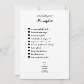 Budget Fun Facts Foto Script Class of Abschluss Einladung (Rückseite)