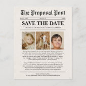 Budget Fun Foto Wedding Newspapier Save the Date (Vorderseite)