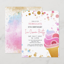 Budget Fun Ice Creme Party Einladung zum Geburtsta