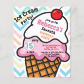 Budget Fun Ice Creme Party Einladung zum Geburtsta (Vorderseite)