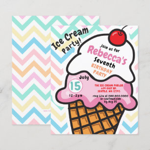 Budget Fun Ice Creme Party Einladung zum Geburtsta