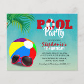 Budget Fun Pool Party Geburtstag Einladung (Vorderseite)