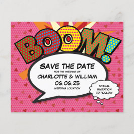 Budget Fun Retro Comic Buchen Boom Save the Date