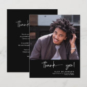 BUDGET Fun Script Minimalistisches Foto Danke Kart (Vorne/Hinten)