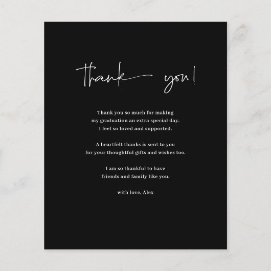 BUDGET Fun Script Minimalistisches Foto Danke Kart (Rückseite)