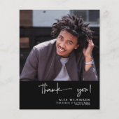 BUDGET Fun Script Minimalistisches Foto Danke Kart (Vorderseite)