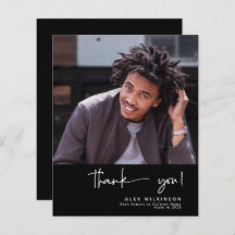 BUDGET Fun Script Minimalistisches Foto Danke Kart