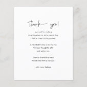 BUDGET Fun Script Moderner Abschluss Danke Karte (Hinten)