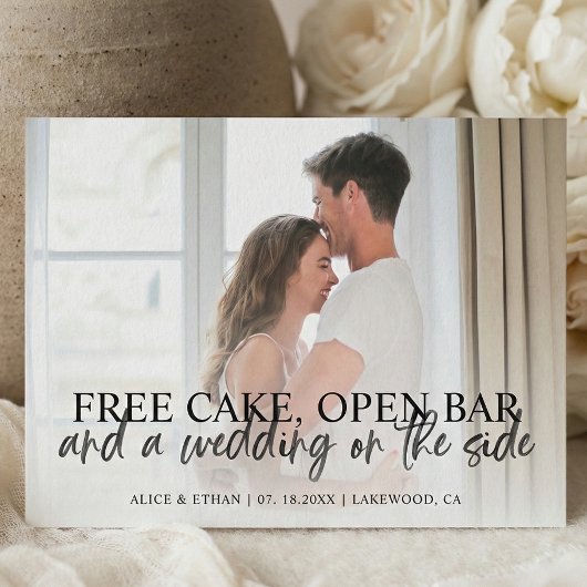 Budget Funny Brush Script Save the Date Foto Anno Ankündigungspostkarte