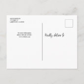 Budget Funny Brush Script Save the Date Foto Anno Ankündigungspostkarte (Rückseite)