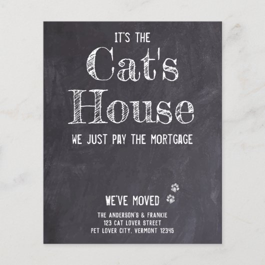 Budget Funny Cat Pet Moving Ankündigung (Vorderseite)