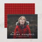 Budget Funny Naughty Foto Weihnachtskarte (Vorne/Hinten)