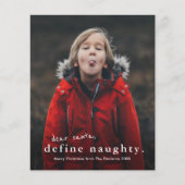 Budget Funny Naughty Foto Weihnachtskarte (Vorderseite)