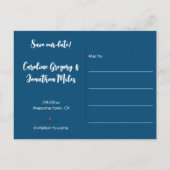 Budget Funny Octopus Navy und Gold Save the Date Ankündigungspostkarte (Rückseite)