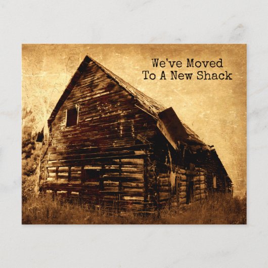 Budget Funny Old Shack Moving New Address Country (Vorderseite)