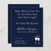 BUDGET Funny Open Bar Free Cake Save the Date (Vorne/Hinten)