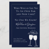 BUDGET Funny Open Bar Free Cake Save the Date (Vorne/Hinten)
