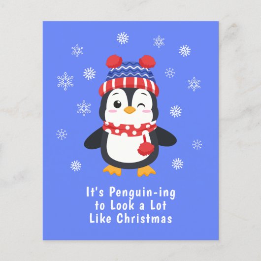 Budget Funny Penguin Weihnachtskarte (Vorderseite)