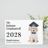 Budget Funny Puppy Graduate Abschluss Einladung (Stehend Vorderseite)