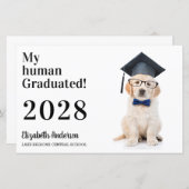 Budget Funny Puppy Graduate Abschluss Einladung (Vorne/Hinten)