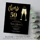 Budget für alle Altersstufen Geburtstagsfeier Flyer<br><div class="desc">Moderne Imitate Gold trendige Handschrift Drehbuch jubelt zu 50 Jahren preiswert günstig schwarz Geburtstag Party Einladung PAPER FLYER mit Champagnerbrille. Einfach mit Ihren Daten personalisieren! BITTE LESEN SIE DIES VOR DEM KAUF! Dies ist eine auf einem FLYER gedruckte Budgetkarte (Werbepapier). Bitte beachten Sie, dass BUDGET PAPER DÜNN IST - Sie...</div>