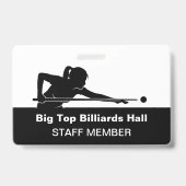Budget für Billard-Poolhall- und Event-Mitarbeiter Ausweis (Rückseite)