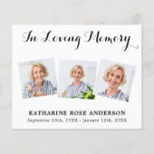 Budget für die Liebe Erinnerung 3 Foto Beerdigung  (Vorderseite)