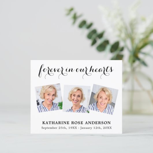 Budget für immer in unserem Herzen Beerdigung Dank (Stehend Vorderseite)