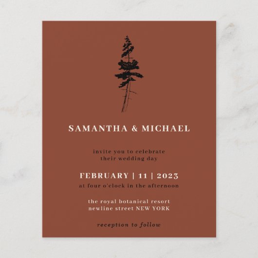 Budget für Terracotta Burnt orange Forest Pine Tre Flyer (Vorne)