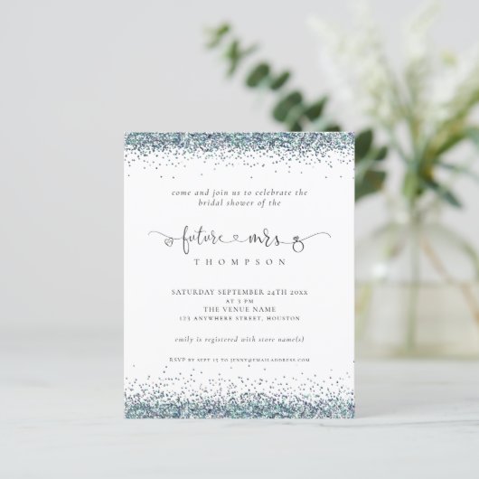 Budget Future Frau Blue Glitzer Brautparty (Stehend Vorderseite)