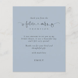 Budget Future Frau Brautparty Dusty Blue Danke