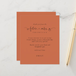 Budget Future Frau Brautparty Terracotta Danke