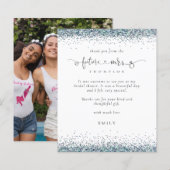 Budget Future Frau Foto Blue Glitzer Vielen Dank (Vorne/Hinten)