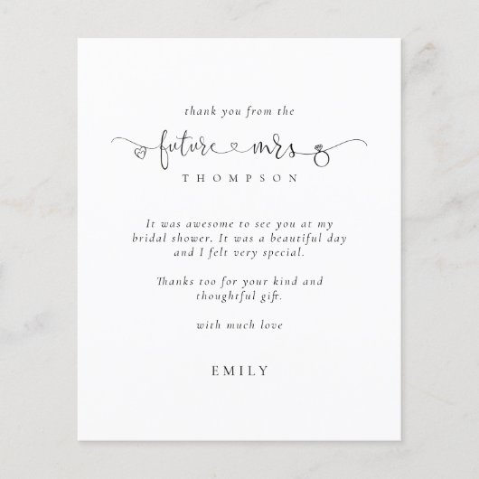 Budget Future Frau Foto Brautparty Danke (Vorderseite)