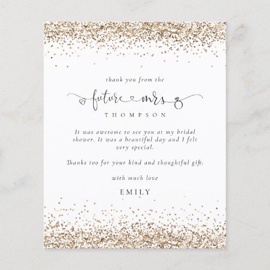 Budget Future Frau Foto Gold Glitzer Vielen Dank (Vorderseite)