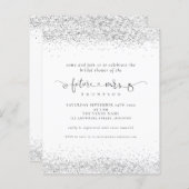 Budget Future Frau Silver Glitzer Brautparty (Vorne/Hinten)