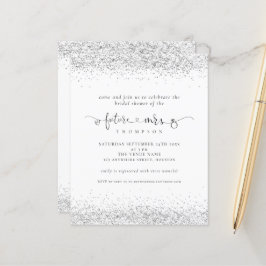 Budget Future Frau Silver Glitzer Brautparty