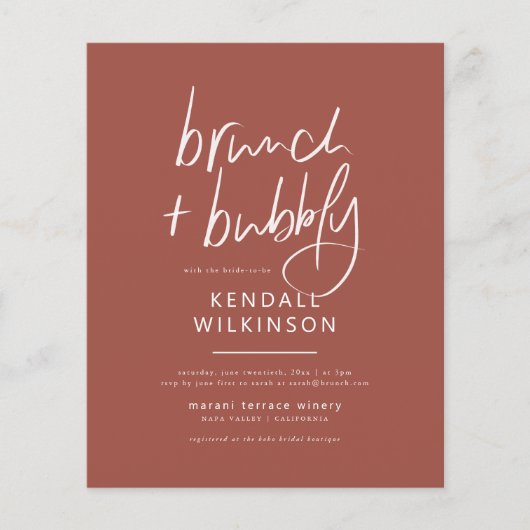 Budget Future Frau Terracotta Brunch & Bubbly Foto (Vorderseite)