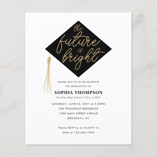 Budget Future ist Bright Grad Cap Graduation Party (Vorderseite)