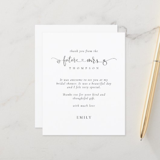 Budget Future Mrs Ring Heart Brautparty Danke (Vorderseite/Rückseite Beispiel)