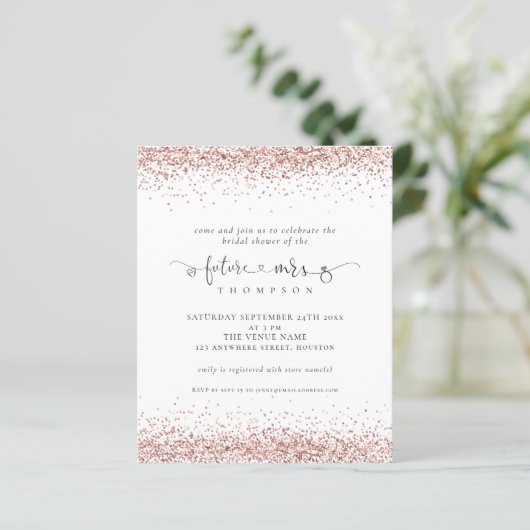 Budget Future Rose Gold Glitzer Brautparty (Stehend Vorderseite)