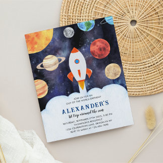 BUDGET Galaxets Planets Space Rocket Geburtstag
