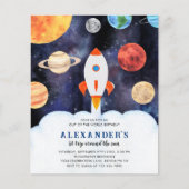 BUDGET Galaxets Planets Space Rocket Geburtstag (Vorderseite)
