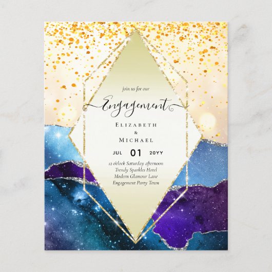 BUDGET Galaxy Agate Gold ENGAGEMENT Modern Flyer (Vorne)