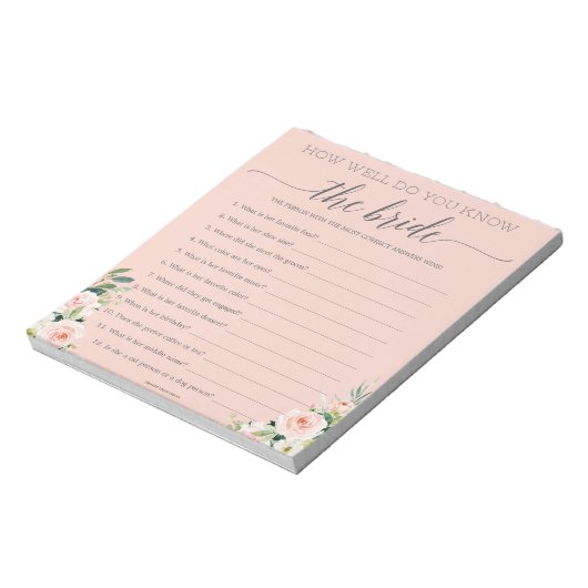 Budget Game How Well Do You Know The Bride Notepad Notizblock (Rotiert)