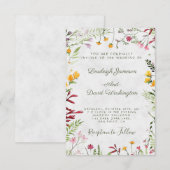 Budget Garden Blumen Hochzeit Einladung (Vorne/Hinten)
