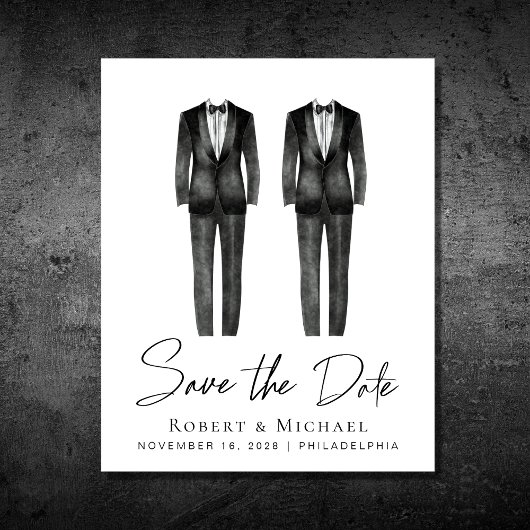 Budget Gay Wedding Tuxedo Save the Date
