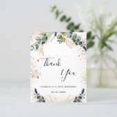 Budget Geburtstag 50 Eukalyptus Danke Karte (Stehend Vorderseite)