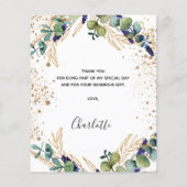 Budget Geburtstag 50 Eukalyptus Danke Karte (Rückseite)